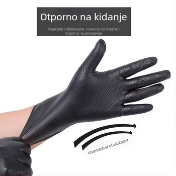 E800 nitril rukavice za zaštitu, debele, dijamantni uzorak, vodootporne i otporne na ulje, jednokratne, 50 kom u kutiji