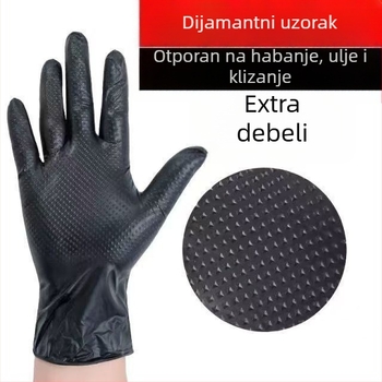 E800 nitril rukavice za zaštitu, debele, dijamantni uzorak, vodootporne i otporne na ulje, jednokratne, 50 kom u kutiji