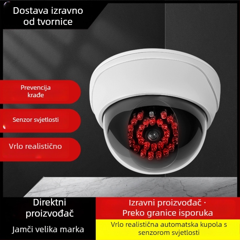 Infračerna simulirana kamera za nadzor s trepćućim svjetlom – unutarnja i vanjska upotreba, ABS plastika, 3V