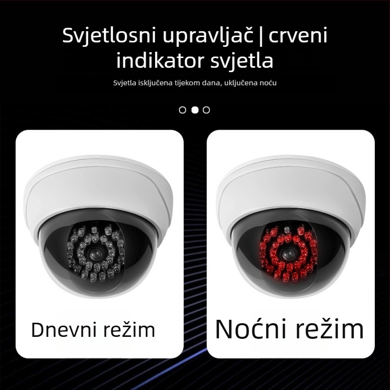 Infračerna simulirana kamera za nadzor s trepćućim svjetlom – unutarnja i vanjska upotreba, ABS plastika, 3V