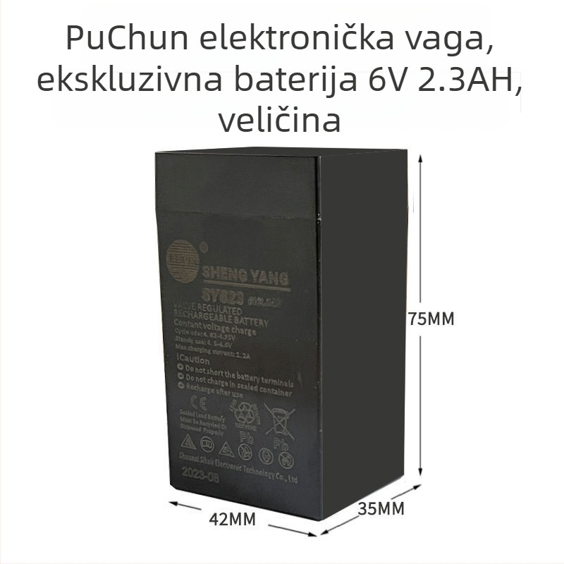 Punjiva baterija Shengyang SY625/TY623, 6V 2.3/2.5Ah, za digitalnu vagu s oprugom