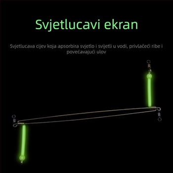 Hua Mu Set za morski ribolov od nehrđajućeg čelika s fluorescirajućim udicama i skupom zavezanih udica