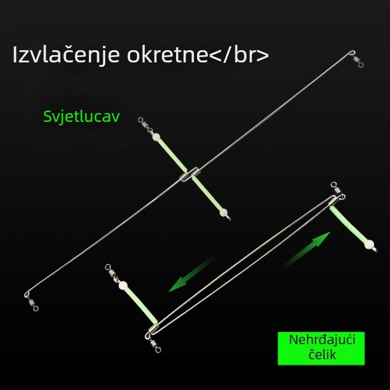 Hua Mu Set za morski ribolov od nehrđajućeg čelika s fluorescirajućim udicama i skupom zavezanih udica