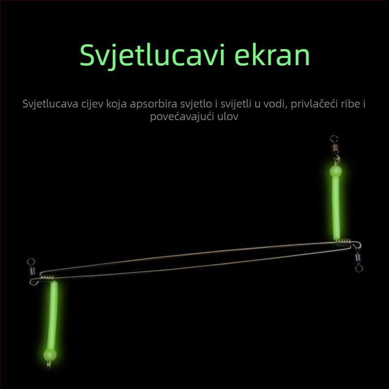 Hua Mu Set za morski ribolov od nehrđajućeg čelika s fluorescirajućim udicama i skupom zavezanih udica