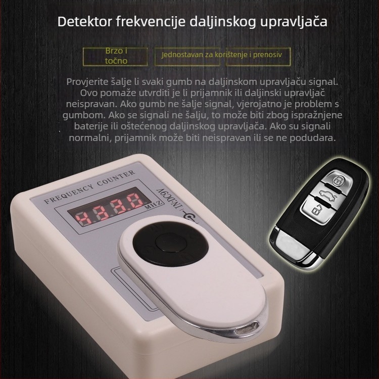 Ručni mjerač frekvencija za daljinsko upravljanje autom i signale garažnih vrata/rolnih vrata, model MR-881