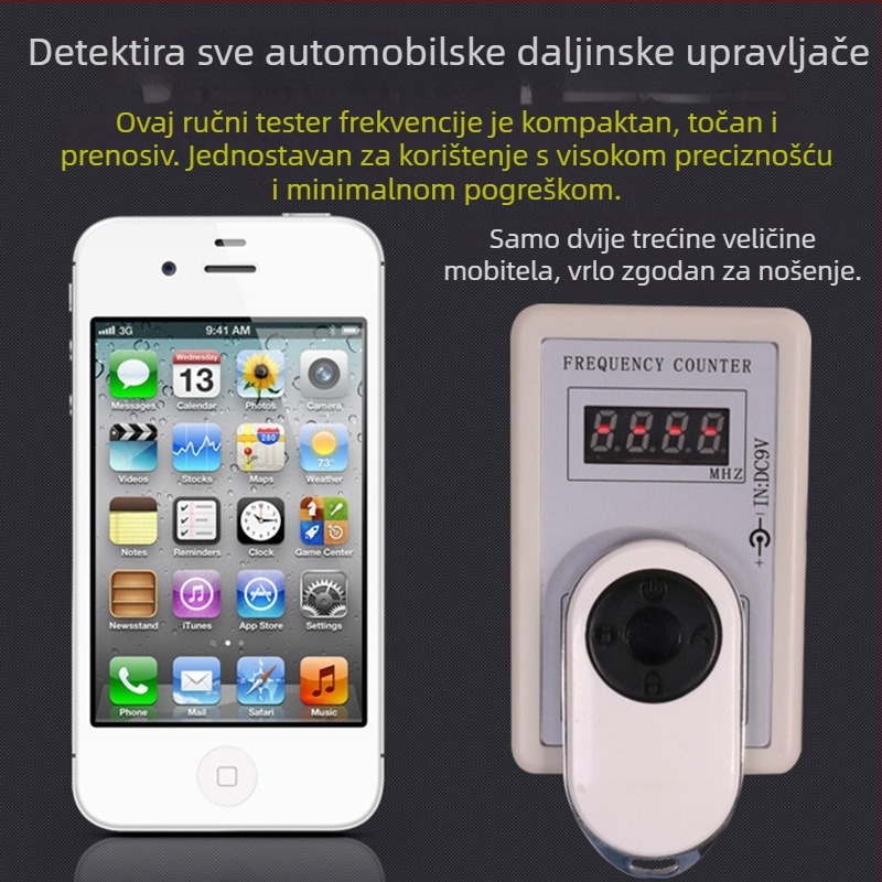 Ručni mjerač frekvencija za daljinsko upravljanje autom i signale garažnih vrata/rolnih vrata, model MR-881