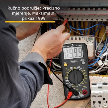 Deli DL334003 digitalni ručni multimetar (kapacitet, frekvencija, temperatura)