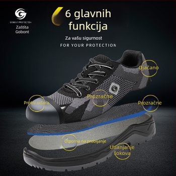 Gubang FZ6-2 Fly-Woven Zaštitne radne cipele – otporne na udarce i probijanje, čelični prst, mrežasti gornji dio, niski profil, za gradilišta