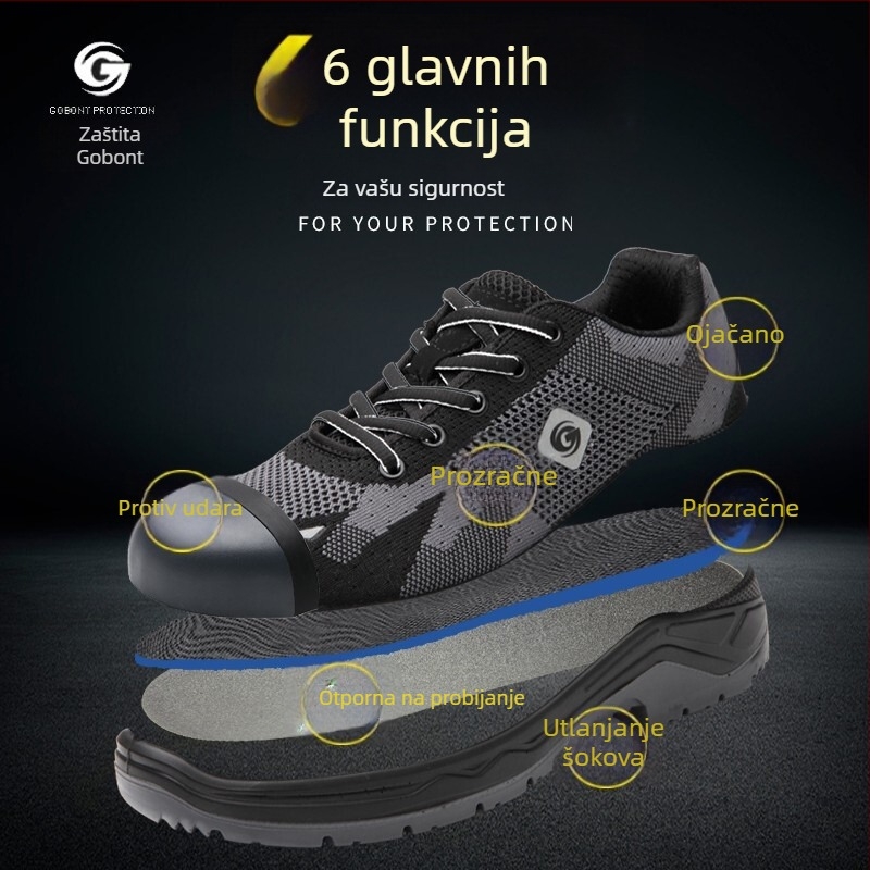 Gubang FZ6-2 Fly-Woven Zaštitne radne cipele – otporne na udarce i probijanje, čelični prst, mrežasti gornji dio, niski profil, za gradilišta