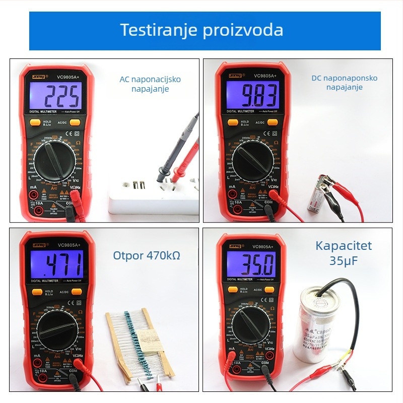 VC9805A digitalni multimetar – visoka preciznost mjerenja induktivnosti, kapaciteta i frekvencije