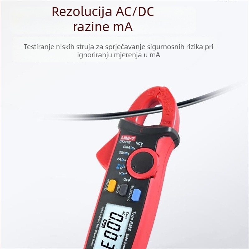 Digitalni kleštni ampermetar UT210D/UT210E – mjeri napon, kapacitetu, frekvenciju, otpor i struju; model 211126542