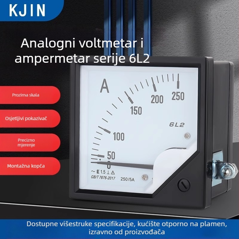 KJIN 6L2-A AC ampermetar s pokazivačem, voltmetar direktno spajanje, raspon struje 100–200 A, mjerač faktorja snage