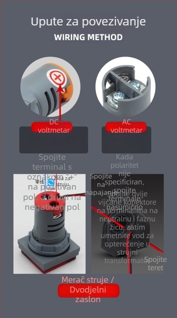 VaneAims FXB16-22FSVA digitalni mjerni uređaj za napone, AC24-500V ulaz/izlaz, raspon 24-500V