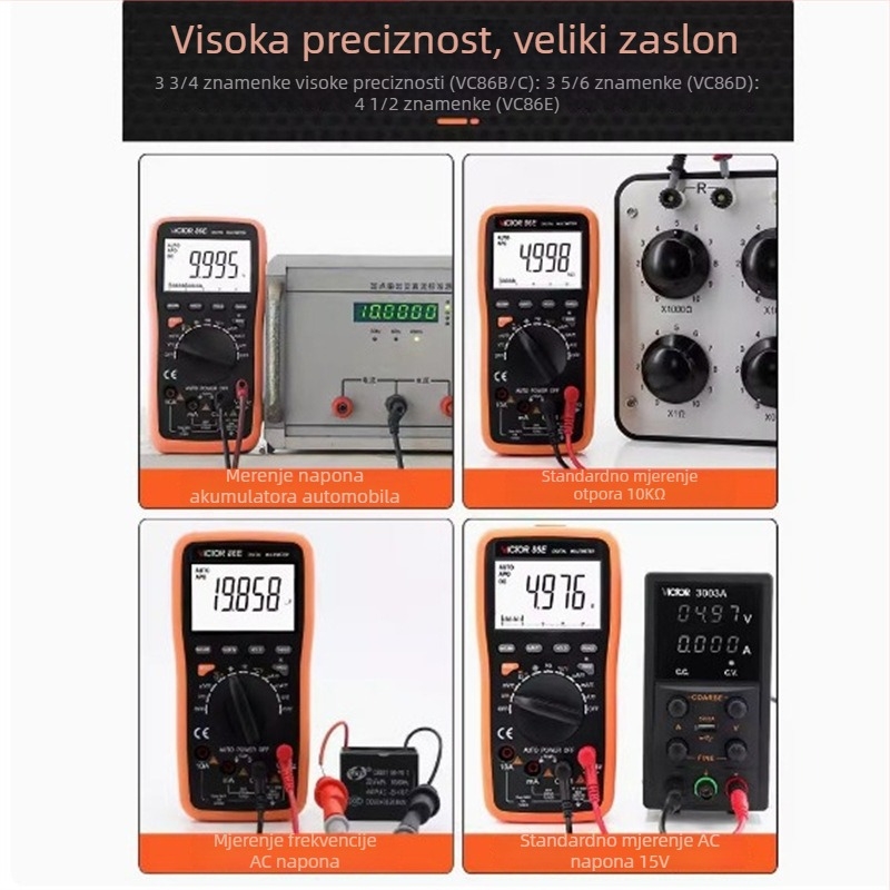 VC86E visokoprecizan digitalni multimetar, četiri i pol znamenki, mjerenje frekvencije i kapaciteta, automatski raspon, USB