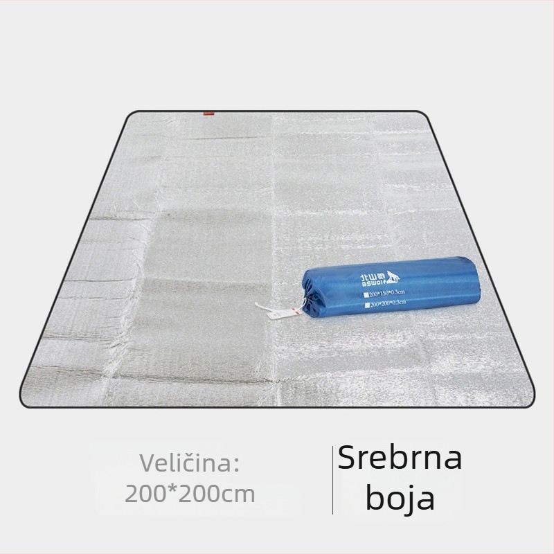 Debeli piknik madrac s aluminij folijom za kampiranje — EVA/aluminijski film, ~300 g, model CL002, pogodan za mnoge osobe