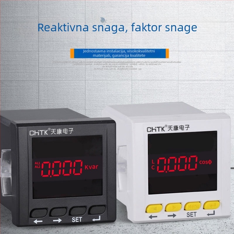 Digitalni mjerni uređaj za energiju s digitalnim zaslonom: aktivna snaga, reaktivna snaga i faktor snage