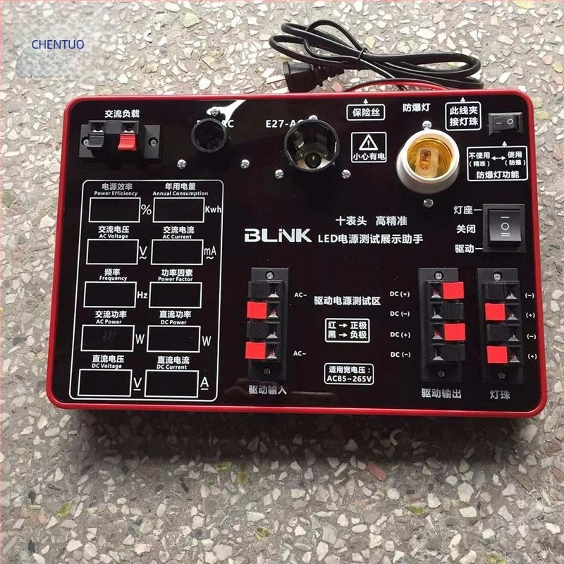 Deset u jednom tester napajanja za upravljač zaslona — mjeri struju, napon, faktor snage i frekvenciju; LED test