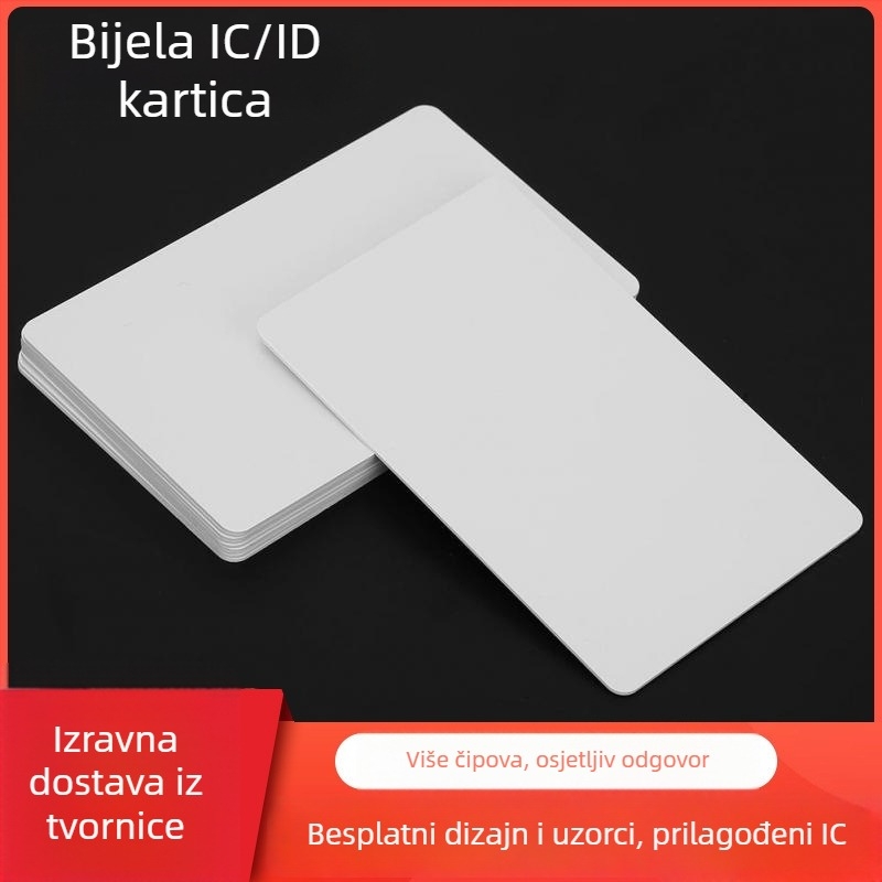Hotel kartica za pristup s IC čipom, model Ic 11, visokofrekvencijski RFID, kapacitet 1kB, 100000 ciklusa pisanja/brisanja, domet čitača 5-10