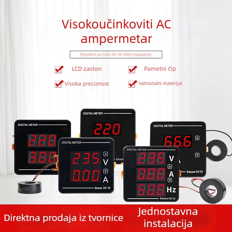 CH-72 mjerni instrument za AC napon, struju i frekvenciju s LED zaslonom