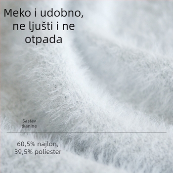 Ženski pidžama set s okruglim izrezom, dugi rukavi, 100% poliester, ekstra debeli 301–350 g/m², topao i udoban za kućnu upotrebu