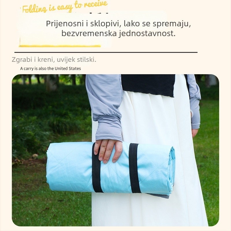 Vanjska prostirka za piknik, otporna na vlagu i debela, za kampiranje i plažu, 140×170 cm, Oxford tkanina, protuklizna, za 6–8 osoba