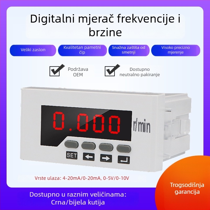 Digitalni tachometar s ulazom 0-10V, vanjski mjerni frekvencijski uređaj za okretaje motora i brzinu linije