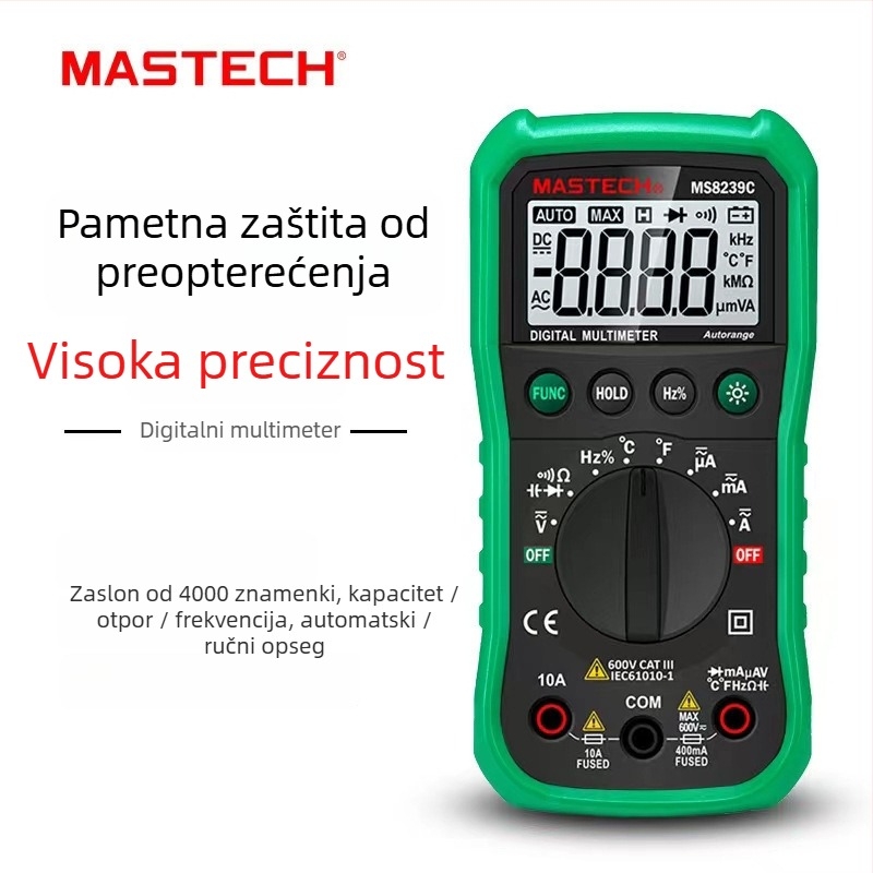 MS8239B digitalni multimetar Mastech Huayi — visoka preciznost, mjerenje kapaciteta i frekvencije