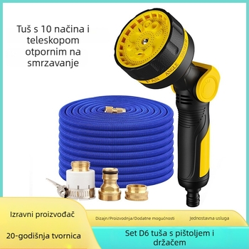 Vrtni vodeni pištolj set s 10 načina tuš glave, teleskopska vodena cijev, visoki tlak za pranje automobila; Značka: Tiger Knight; Materijal vrha pištolja: Inženjerske plastike; Tlak vode: Voda s slavine; Težina: 1