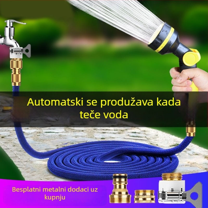 Vrtni vodeni pištolj set s 10 načina tuš glave, teleskopska vodena cijev, visoki tlak za pranje automobila; Značka: Tiger Knight; Materijal vrha pištolja: Inženjerske plastike; Tlak vode: Voda s slavine; Težina: 1