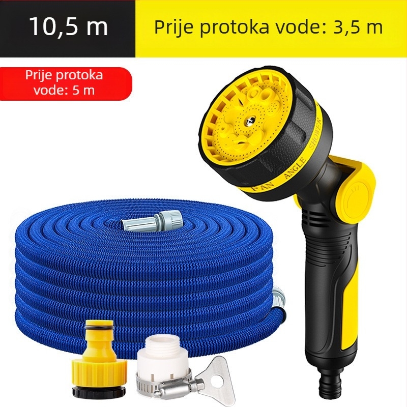 Vrtni vodeni pištolj set s 10 načina tuš glave, teleskopska vodena cijev, visoki tlak za pranje automobila; Značka: Tiger Knight; Materijal vrha pištolja: Inženjerske plastike; Tlak vode: Voda s slavine; Težina: 1