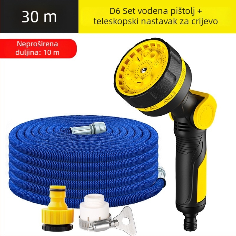 Vrtni vodeni pištolj set s 10 načina tuš glave, teleskopska vodena cijev, visoki tlak za pranje automobila; Značka: Tiger Knight; Materijal vrha pištolja: Inženjerske plastike; Tlak vode: Voda s slavine; Težina: 1