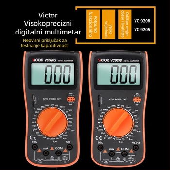 Victor VC9205/9208 Novi digitalni multimetar za temperaturu, kapacitetu i frekvenciju uz digitalnim zaslonom