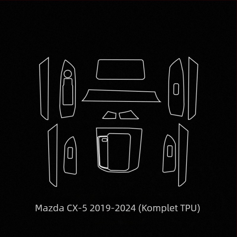 TPU unutarnja zaštitna folija za Mazda3 (2020–2024), CX-5 i CX-30 — jednodijelna oblikovana zaštita za područje mjenjača i zaslona navigacije