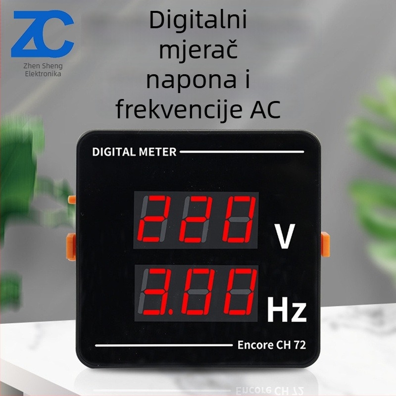 AC 50–500 V voltmetar, ugrađeni dizajn, visoka preciznost, LED-LCD zaslon, mjeri AC napon i frekvenciju