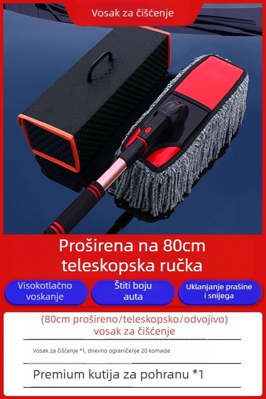 Mop za pranje automobila s teleskopskom ručkom – ABS tijelo, ručka od legure, štiti boju, izdržljiv alat za čišćenje auta