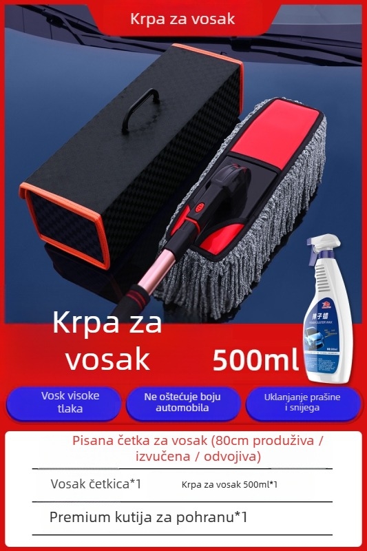 Mop za pranje automobila s teleskopskom ručkom – ABS tijelo, ručka od legure, štiti boju, izdržljiv alat za čišćenje auta