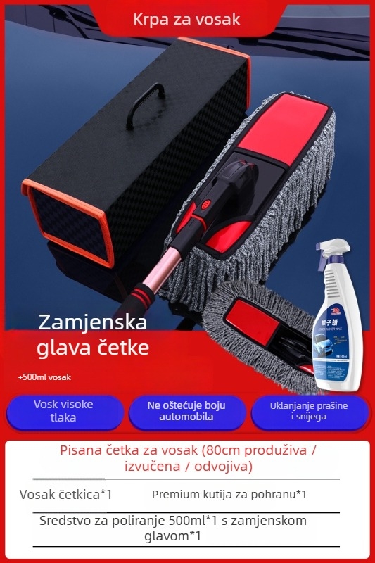 Mop za pranje automobila s teleskopskom ručkom – ABS tijelo, ručka od legure, štiti boju, izdržljiv alat za čišćenje auta