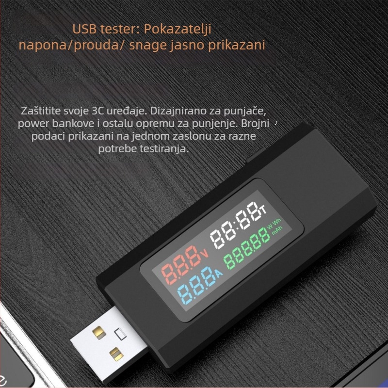 USB mjerač struje, napona i snage za USB punjače i powerbanke — Marka: XIAO JIN GANG