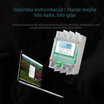 Trofazni električni mjerač s četiri vodiča, 250 A, RS485 komunikacija, pametni mjerač