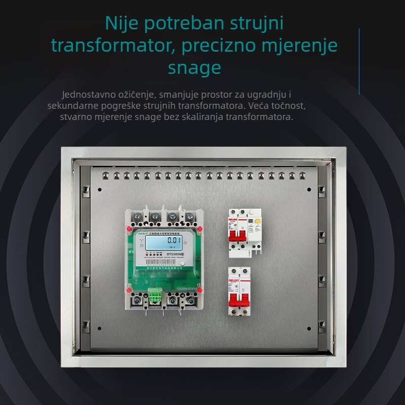 Trofazni električni mjerač s četiri vodiča, 250 A, RS485 komunikacija, pametni mjerač