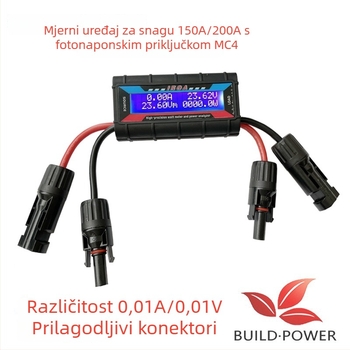 Test snage solarnog panela i mjerač struje s fotonaponskim konektorom, 150A