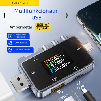 Fnac-28 USB/Type-C mjerač struje i napona s mjerenjem snage