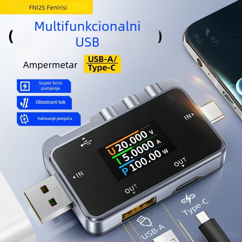Fnac-28 USB/Type-C mjerač struje i napona s mjerenjem snage