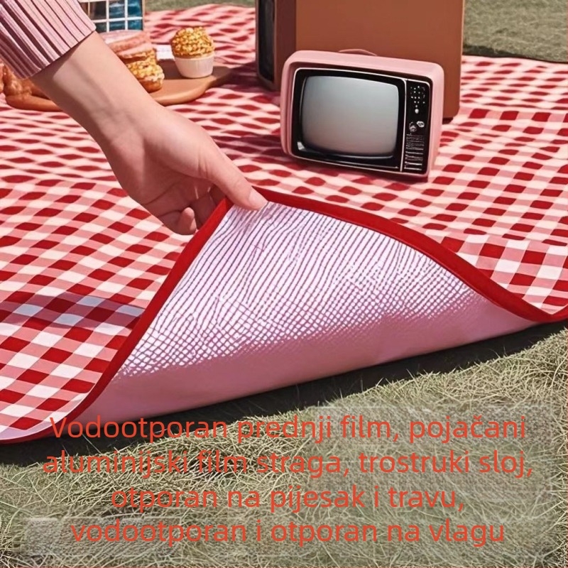 Vanjska piknik podloga, polietilen, vodootporna i otporna na vlagu, debeli jastuk, prijenosna za kampiranje