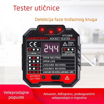 HABOTEST HT-106B Detektor polariteta utičnice i trofazni fazni detektor