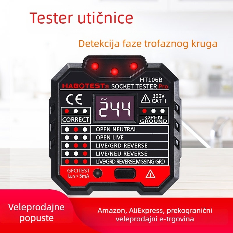 HABOTEST HT-106B Detektor polariteta utičnice i trofazni fazni detektor