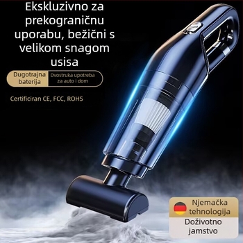 Vlažno-sušni usisavač za automobil i dom s apsorpcijom vode, 120W, snaga usisavanja 9000, 62000 rpm, način napajanja: punjenje