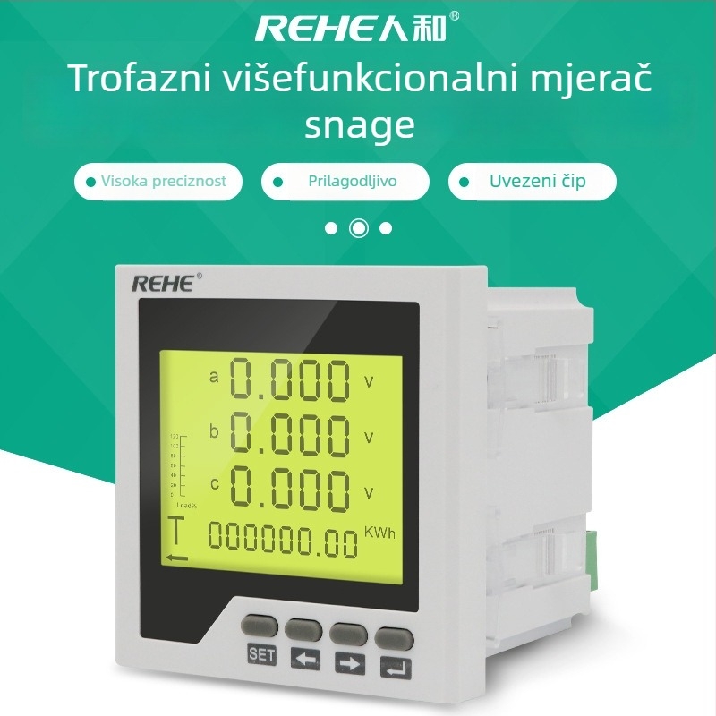 RH-3D3Y trofazni LCD multifunkcionalni mjerač snage, točnost 0,5%, mjerenje pune snage, ugrađena konstrukcija