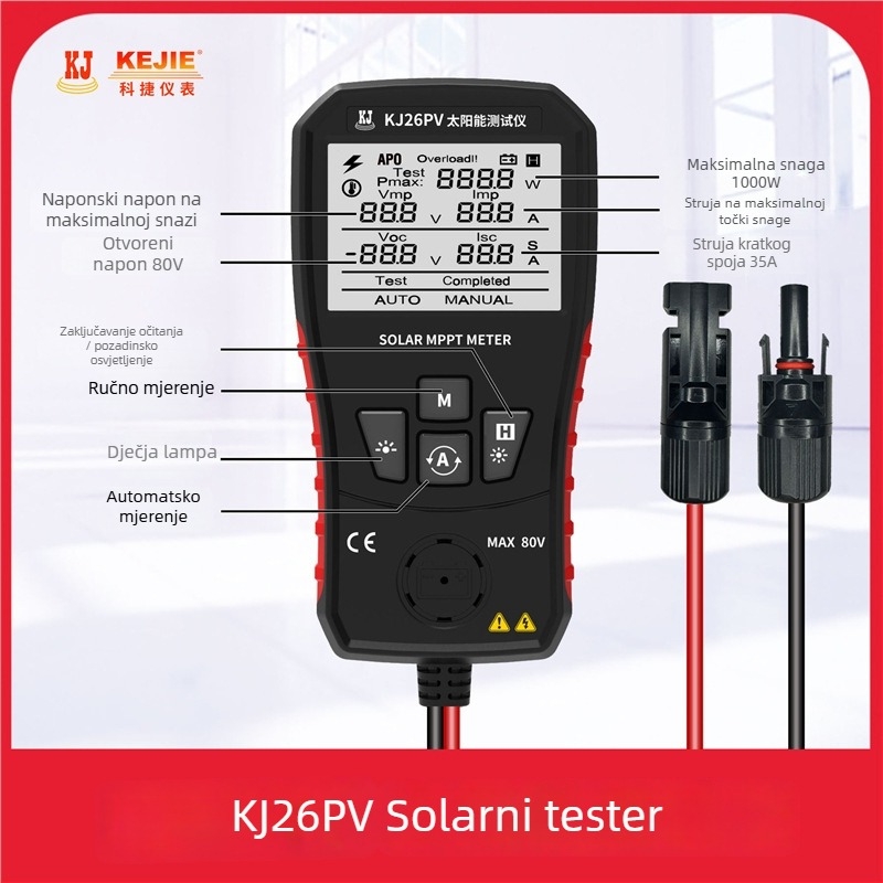 Kejie Kj26pv Visokoučni tester fotonaponskog modula MPPT mjerenje napona i struje