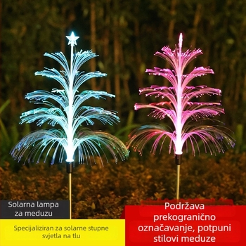 Solarna vanjska lampa u obliku meduze s optičkim vlaknima, IP65 vodootporna, 3W LED, model SMD008, višebojna promjenjiva svjetlost